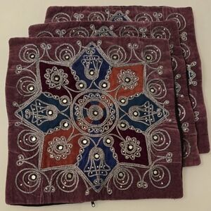 Cushions cover, size 15x15 inches colorful, violet, blue, silver , orange